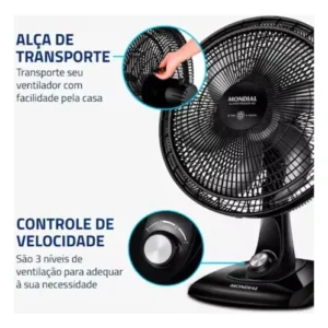 Ventilador de Mesa Super Power 40cm VSP40 B 6 Pás Mondial - Imagem 4