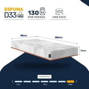 Colchão Solteiro Ortopédico Espuma D33 A Vácuo - Lucas Home Branco - Imagem 5