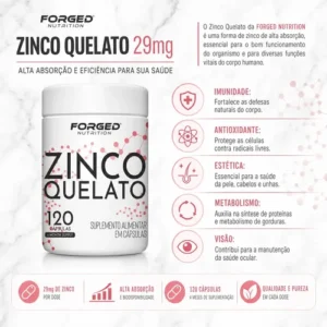 Zinco Quelato 264% Máxima Concentração 120 Cápsulas - Forged Nutrition Sabor Sem sabor - Imagem 4