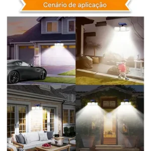Refletor Solar Led 3 Cabeças Ajustavel Sensor Movimento 50w - Imagem 4