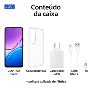 Smartphone Jovi Y21 128GB 8GB RAM (4+4GB RAM expansível) Câmera 50mp Bateria 6500mah - Preto - Imagem 10