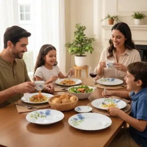 Aparelho De Jantar E Chá 20 Peças Opaline Branco Mesa Posta - Imagem 6