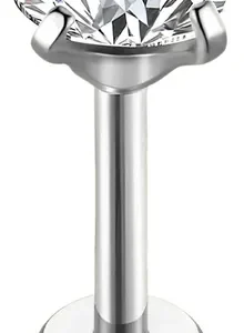 Piercing Labret Titânio Push Pin Ponto De Luz Cravejado Pvd - Imagem 10