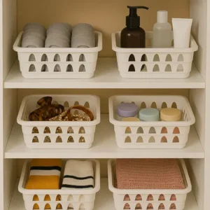 Kit 10 Cestos Organizador De Plástico Rosa Multiuso Gaveta - Imagem 8