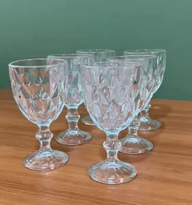 Jogo 6 Taças de Cristal 340ml Diamond Transparente Lapidado Vitrex - Imagem 2