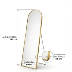 Espelho Corpo Inteiro 120x40 Decorativo Apoio Chão E Parede - Imagem 12