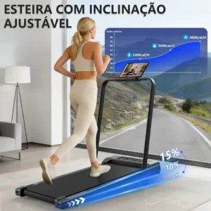 Esteira Elétrica Ergométrica Residencial Dobrável C/tela Led - Imagem 2