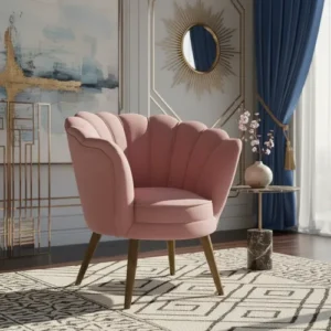 Poltrona Pétala Luxo Veludo Pé Palito - Imagem 4
