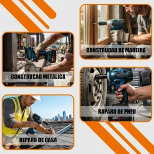 Kit Chave De Impacto 2 Baterias 48v Recarregável Com Maleta - Imagem 6