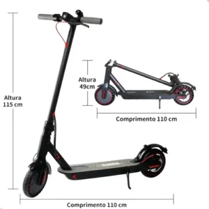 Patinete Scooter Elétrico Com Velocidade Até 30 Km Bluetooth - Imagem 11