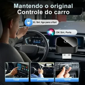 Adaptador Android Carplay Auto Wireless Bluetooth/ Wi-fi 2 Em 1 Voz Inteligente Usb-c - Imagem 4