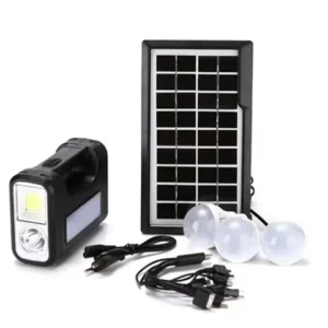 Kit Lanterna Bateria Solar Portatil Painel Led 3 Lampadas - Imagem 5