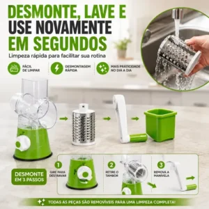 Ralador Queijo Fatiador Legumes Cortador Vegetais 3 Em 1 - Imagem 9