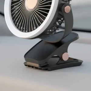 Ventilador Portátil Recarregável 2400mah 5 Velocidades Led Cor Preto - Imagem 11