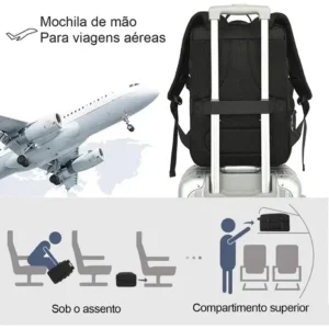 Mochila Viagem Executiva Grande Notebook Feminina Masculina - Imagem 5