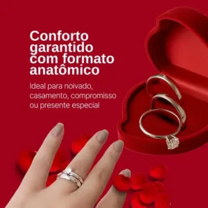 Par Alianças Prata 4mm Namoro Compromisso + Anel Solitário - Imagem 7