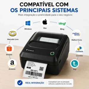 Impressora Térmica Etiquetas Ecommerce 108mm USB Bivolt 110v e 220v Monocromática Com Destacador + 15 Etiquetas de Brinde Techseller - Imagem 10