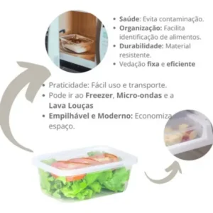Kit 10 Potes Marmita Fitness 300ml Bpa Free Microondas - Imagem 4