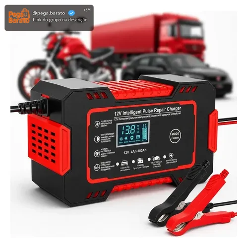 Carregador De Bateria Inteligente Reparador Automotivo Kateluo 12v 6a Recupera Baterias 4ah A 100ah Carro Moto Lancha Jetski Caminhão Proteção Contra Curto
