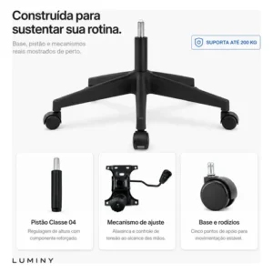 Cadeira Escritório Ergonômica Giratória Reclinável Luminy - Imagem 13