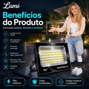 Refletor Super Led 400w Holofote Bivolt Ip67 Cor Da Luz Branco Frio Rfe:6713 Max Lumi - Imagem 3