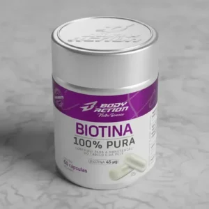 Kit 3x Biotina 100% Pura Total 180 Cápsulas Bodyaction Sem Sabor - Imagem 4