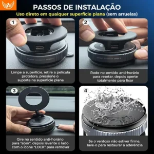 Suporte Celular Carro Magnético Rotativo 360dobrável Ventosa - Imagem 5