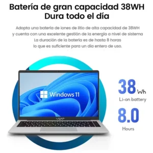 Notebook Intel Celeron, 8 GB de RAM, 256 Gb, SSD, Windows 11, 14 polegadas, prata - Imagem 7