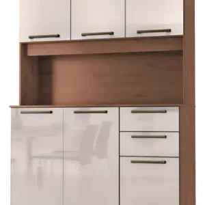Armário de Cozinha Completa Pop Zanzini Nature/Off White 6 Portas 2 Gavetas - Imagem 3