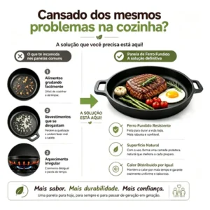 Frigideira De Ferro Fundido 28cm Para Bifes E Grelhados - Imagem 4