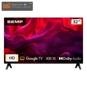 Smart TV Semp 32 Polegadas LED HD S42 WiFi Bluetooth Google TV 2 HDMI HDR10 Dolby Audio 32S42 - Imagem 1