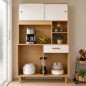 Armário De Cozinha Completa Compacta Dália 5 Portas 1 Gaveta Com Balcão Paneleiro Blue Moby - Imagem 3
