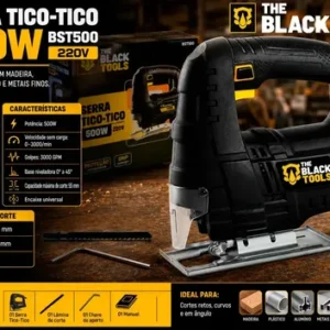 Serra Tico Tico Profissional 500w 3000 Gpm Lâmina E Protetor Bst500 The Black Tools - Imagem 3