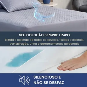 Capa Colchão Impermeável Protetor Matelado Solteiro Antialérgico Antixixi Macio Silencioso E Não Esquenta Cinza - Imagem 6