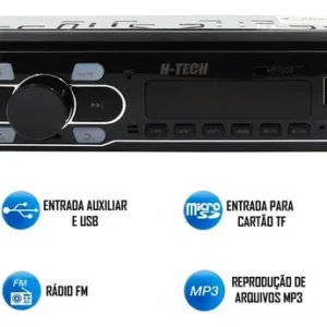 Som rádio automotivo bluetooth usb card sd aux fm mp3 H-tech - Imagem 4