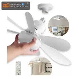 Ventilador de Teto Woosh Flower 60W com Luz LED e Controle Remoto Nohara - Imagem 1