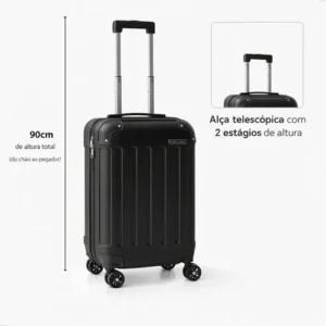 Mala De Viagem Bordo Mão Pequena 10kg Abs Cadeado 360 - Imagem 6