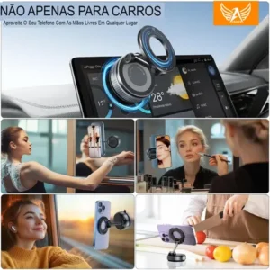 Suporte Celular Carro Magnético Rotativo 360dobrável Ventosa - Imagem 12