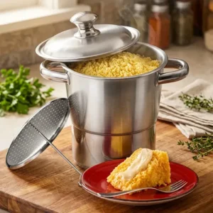 Panela Cuscuzeira Inox 16cm 2,5L Fogão Indução Gás Aço Inoxidável Cozedor A Vapor Para Cuscuz Nordestino Compatível Cooktop Elétrico Vitrocerâmico Fundo Triplo Utensílio Cozinha TOPHUS - Imagem 10