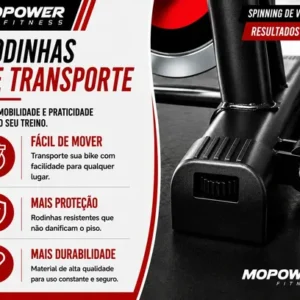 Bicicleta Ergométrica Spinning Mopower GTSX Roda inércia 20kg Suporta até 120kg - Imagem 6