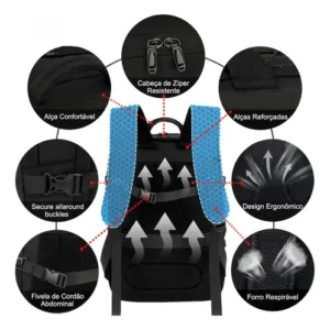 Mochila Viagem Executiva Grande Notebook Feminina Masculina - Imagem 8