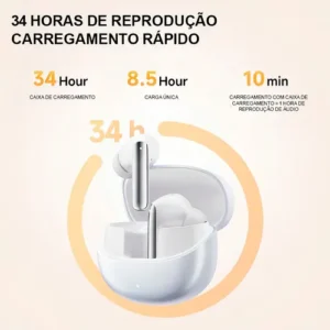 Fone De Ouvido Qcy HT08 Melobuds Pro Anc Conexão Cor Preto - Imagem 6