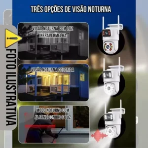 Câmera Dupla Segurança Wifi Ip Externa Lente 6mp App Yoosee - Imagem 8