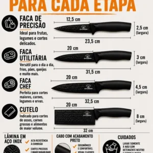Kit Facas Churrasco 8 Peças Aço Inox Afiadas Completo - Imagem 4