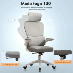 Cadeira Escritório Ergonômica Python Fly Cor Cinza Com Supor - Imagem 8