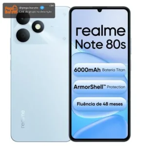 Celular Smartphone Realme Note 80s 128gb 4gb Ram Dual Sim Azul Bateria 6000mah Ultrafino 7,94 Mm Resistência À Poeira E Água Ip54 - Imagem 1
