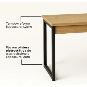 Escrivaninha Mesa Escritório Industrial 90cm - Home Office - Imagem 6