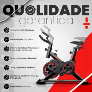 Bicicleta Ergométrica Spinning Sagatini para Academia em Casa Bike Indoor Estrutura de Aço Reforçada Roda de Inércia Monitor Digital e Ajustes de Treino - Imagem 6