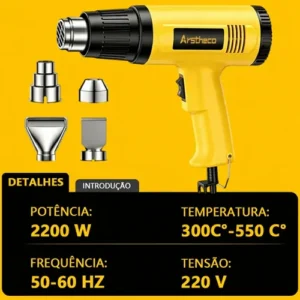 Soprador Térmico 2200w 220v Ar Quente Temperatura Até 550 °c - Imagem 8