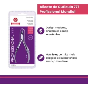Alicate Cutícula Mundial 777 Profissional Aço Inox Afiado - Imagem 4